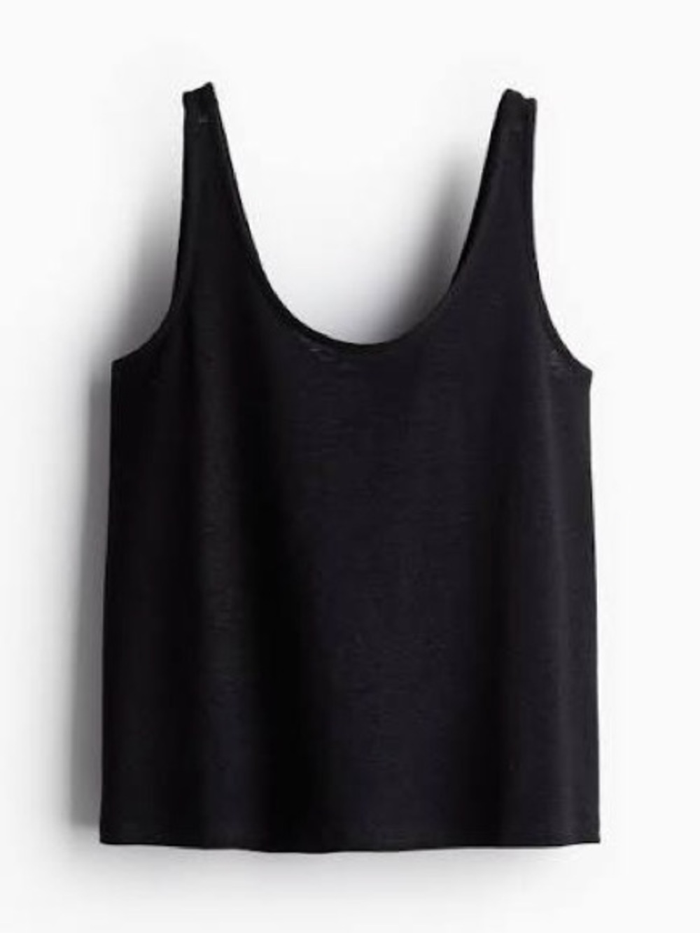 H&M Linen-Blend Tank Top - Black